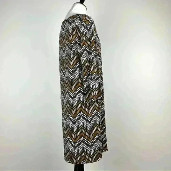 Tacera dress size L geometric Chevron 3/4 sleeve - Picture 4 of 10